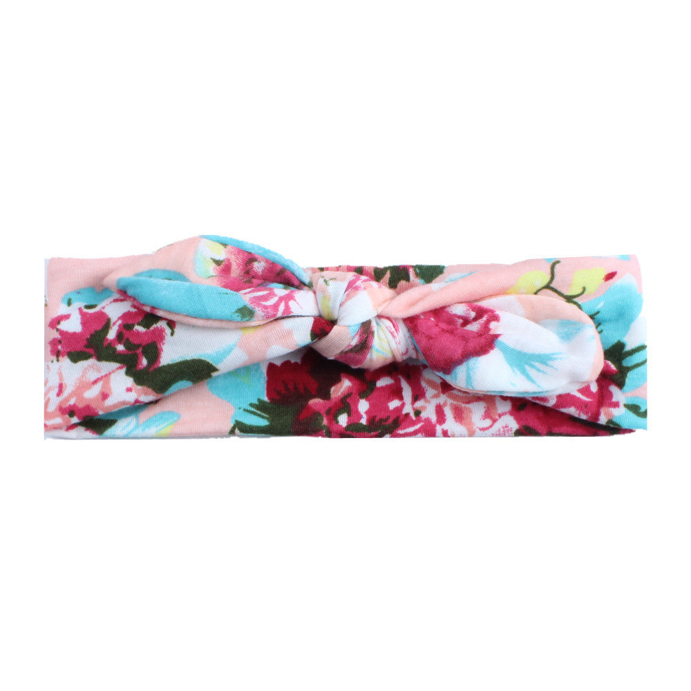 Kids baby print knotted headband