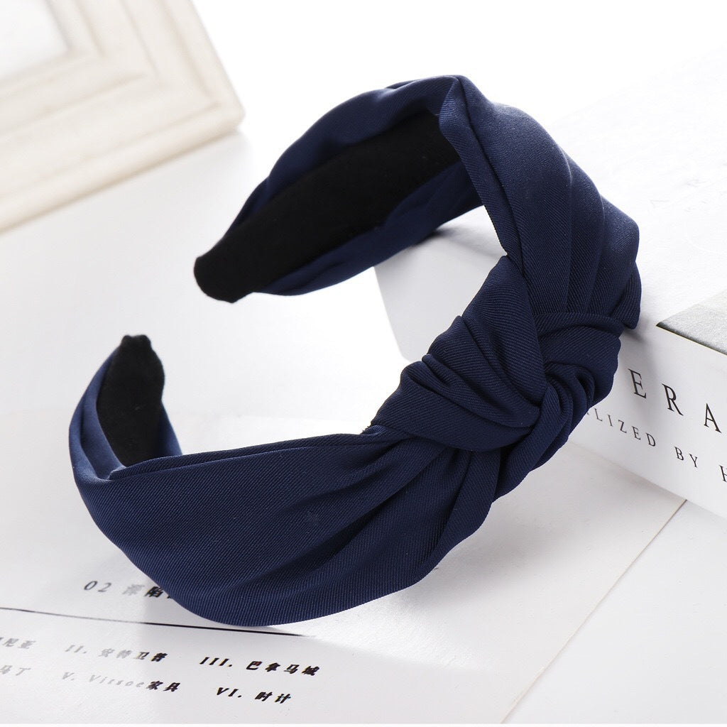 Fabric cross-knotted headband