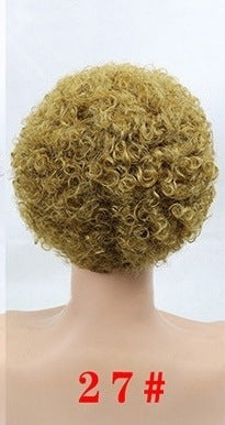 Explosive Head Female Short Curly Hair Temperament Microwave Whole Wig