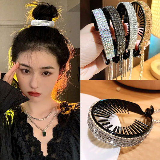 Adult Ball Head Set Hair Device Headdress Flashing Diamond Tassel Bud Clip