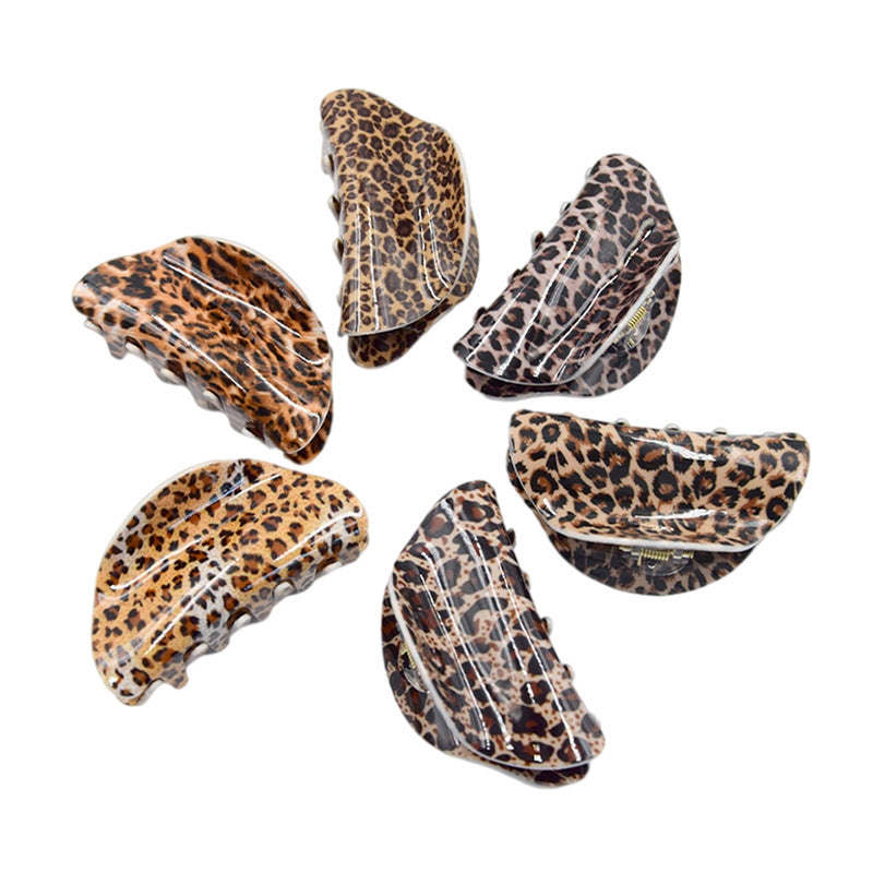 Simple Acrylic Hair Jaw Clip 83CM Leopard Print