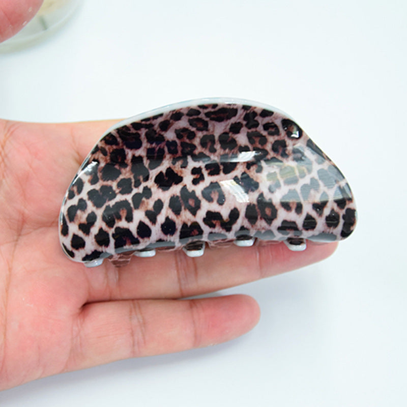 Simple Acrylic Hair Jaw Clip 83CM Leopard Print