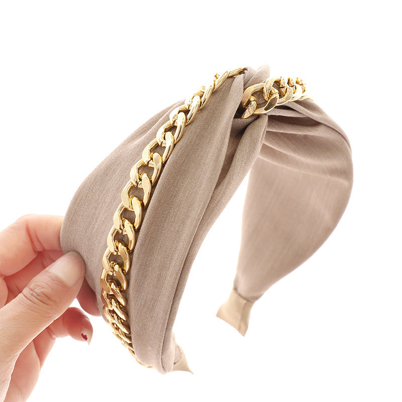 Fashion Chain Cross-knotted Headband Hair Accessory