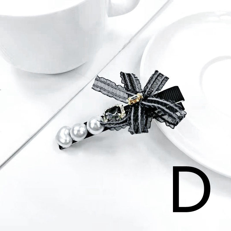 Pearl Edge Clip Bangs Clip Diamond Set New Bow Clip