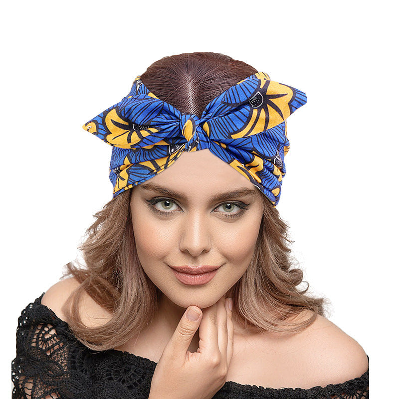 Retro Wide-brimmed Knotted Headband Yoga Sweat-absorbing Hair Band