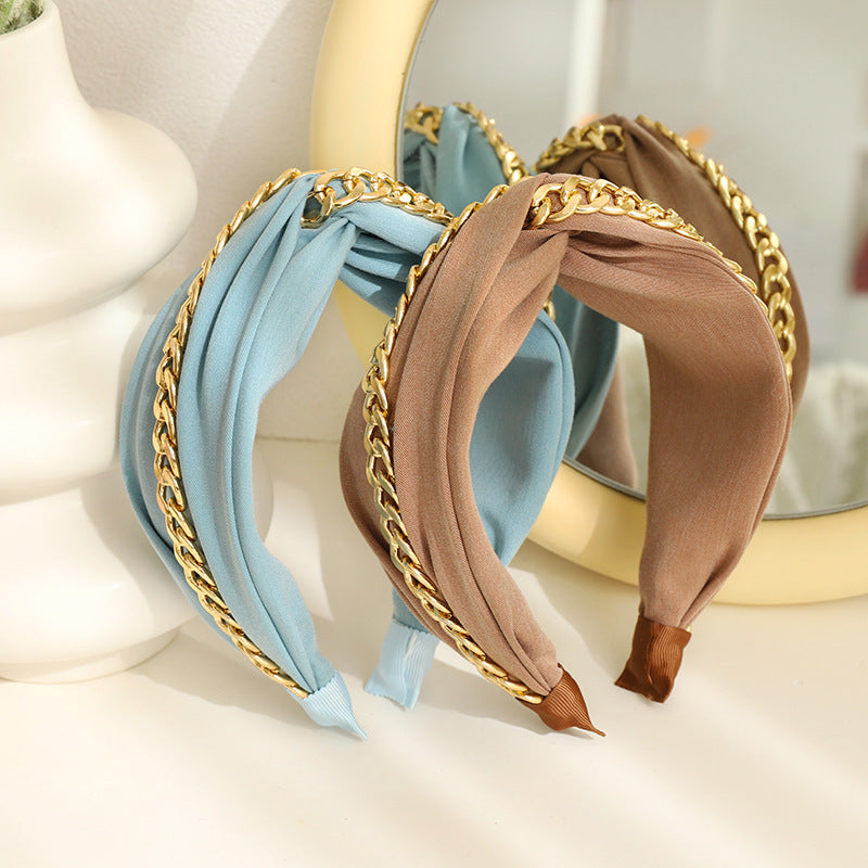 Fashion Chain Cross-knotted Headband Hair Accessory