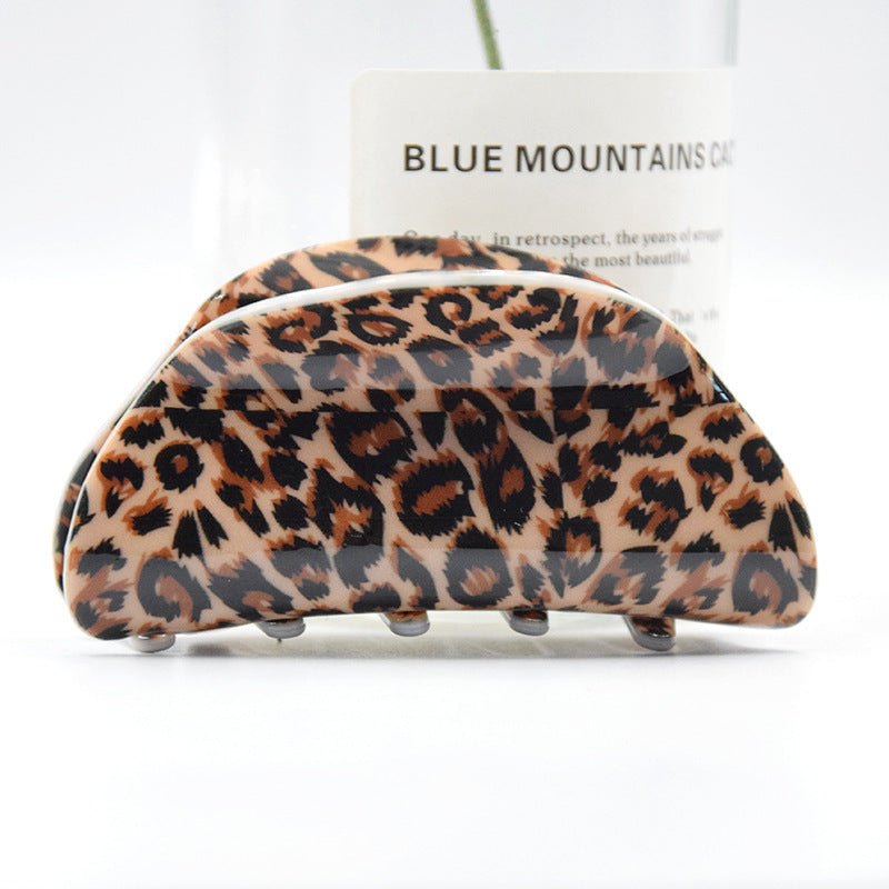 Simple Acrylic Hair Jaw Clip 83CM Leopard Print